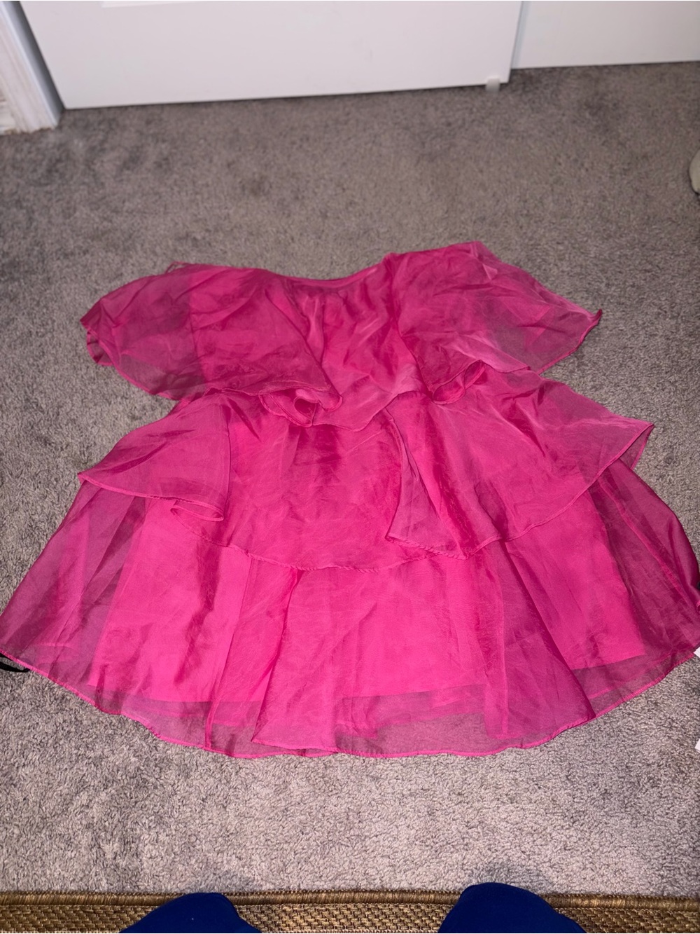 Abercrombie and Fitch Fuchsia Layered Ruffle Mini Dress